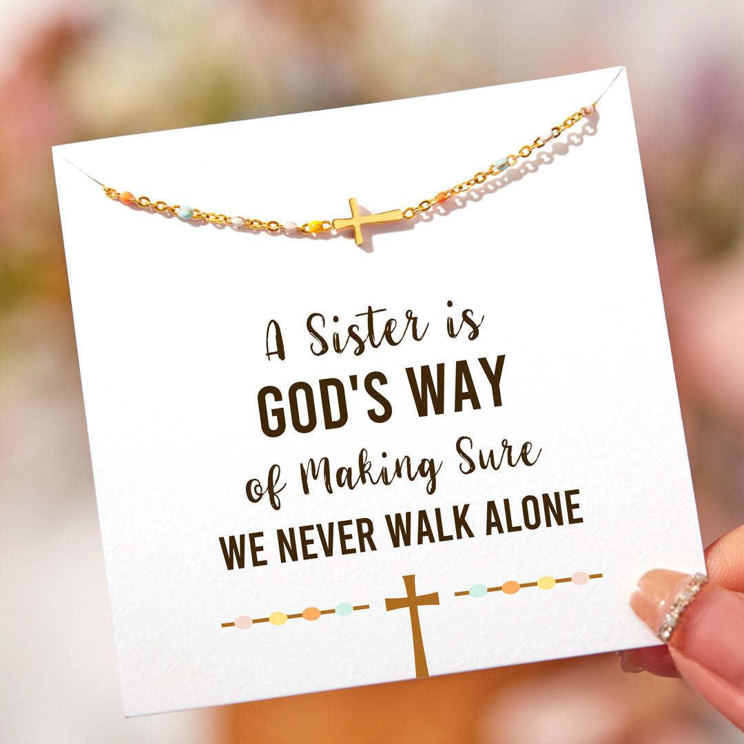 We Never Walk Alone Cross Bracelet-belovejewel.com