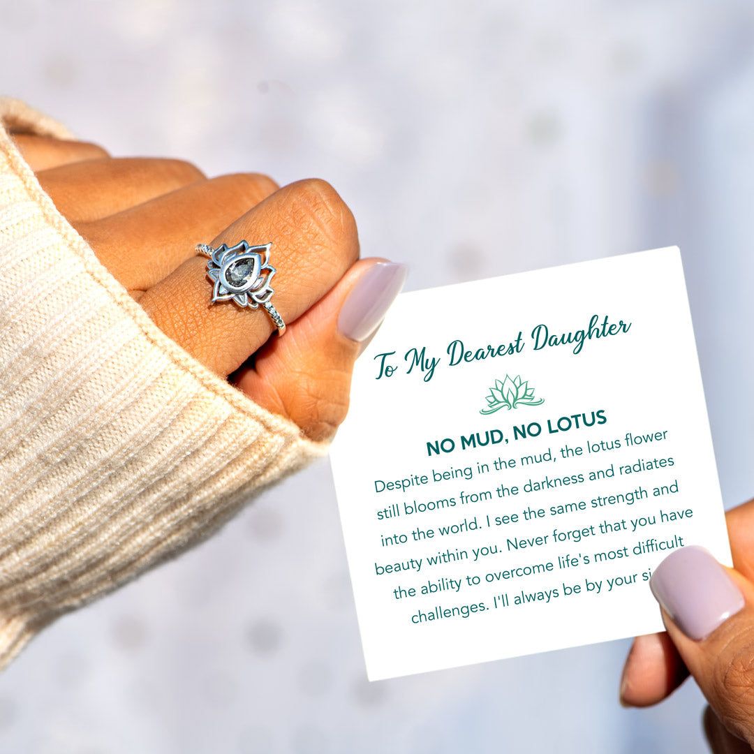 For Daughter No Mud No Lotus Ring-belovejewel.com