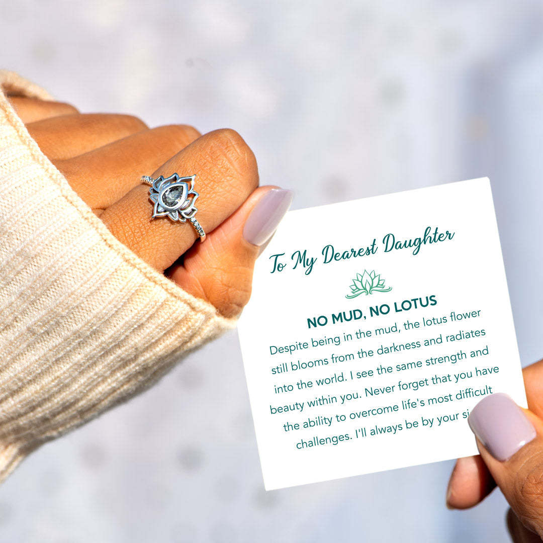 For Daughter No Mud No Lotus Ring-belovejewel.com