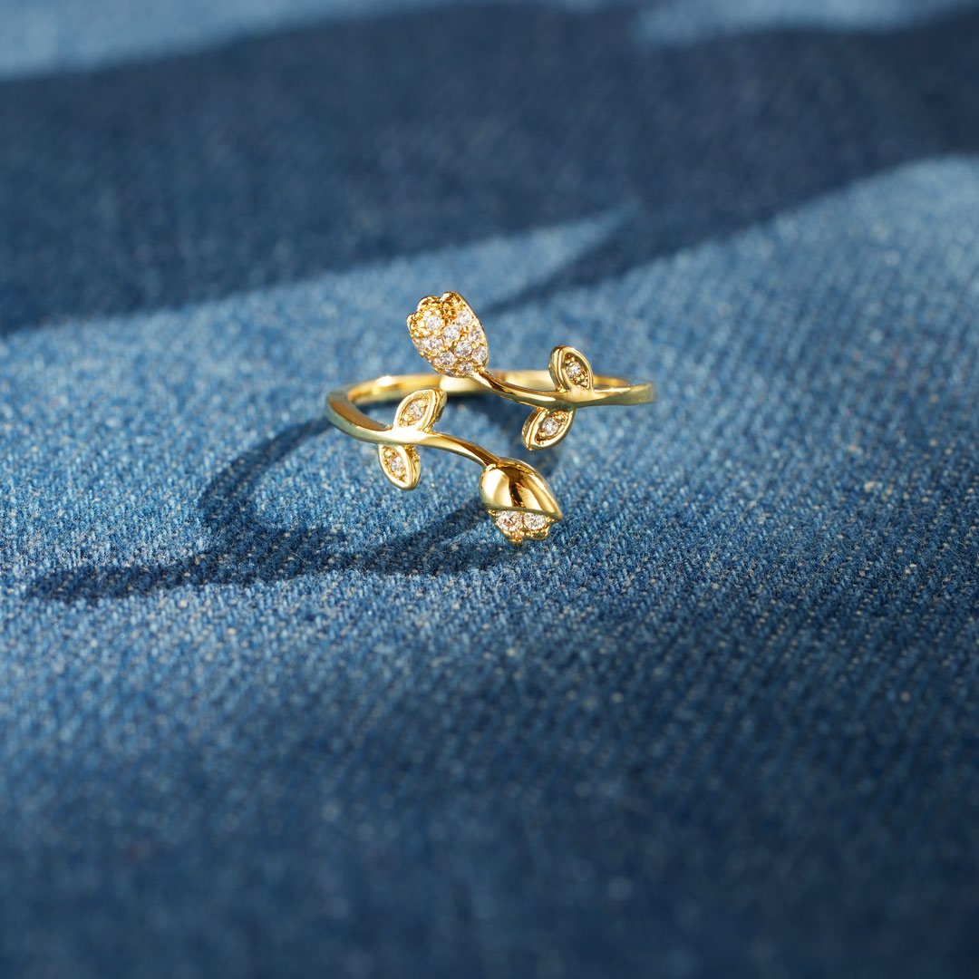 Always Thinking Of You Tulip Flower Ring-belovejewel.com