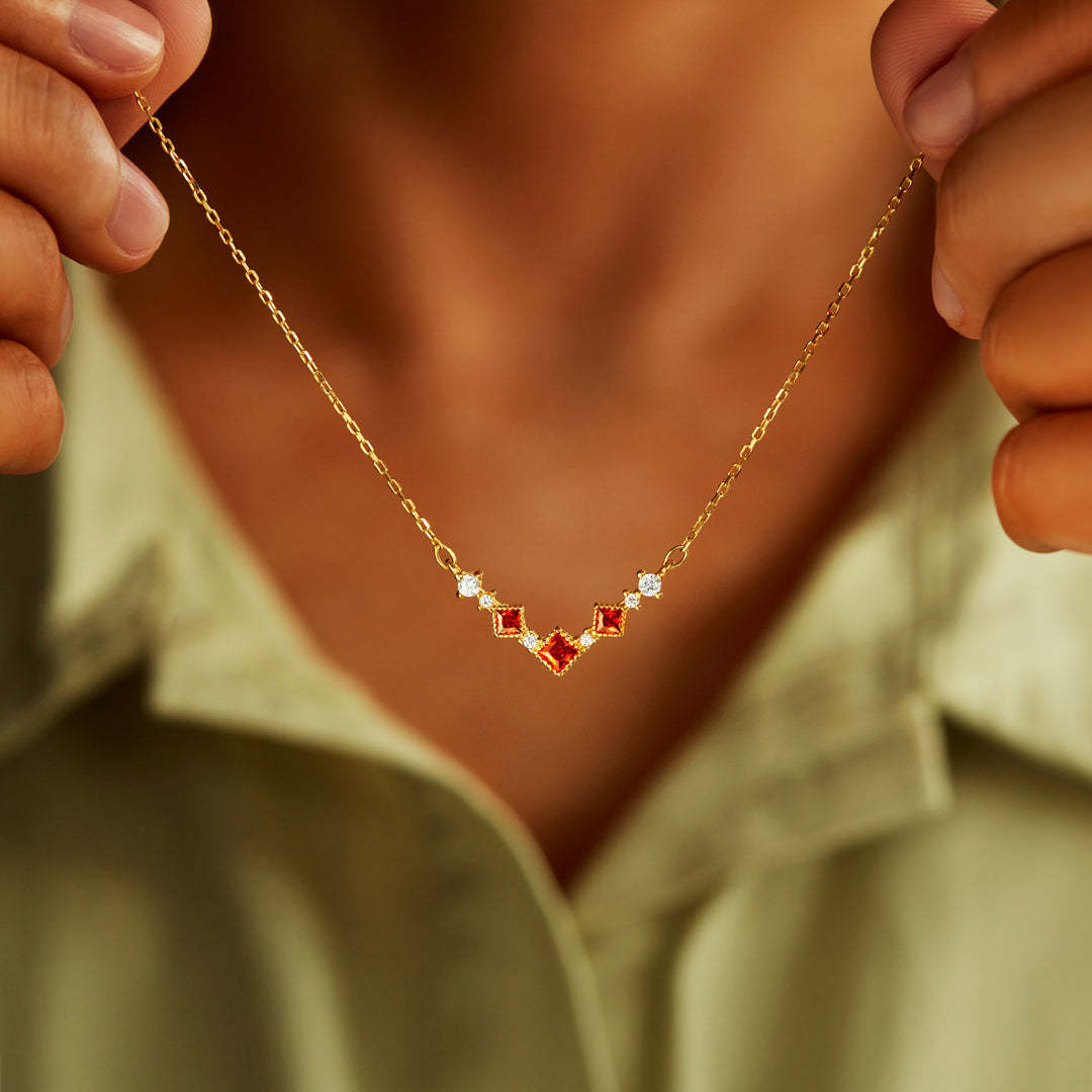 This Girl Is On Fire Flame Necklace-belovejewel.com