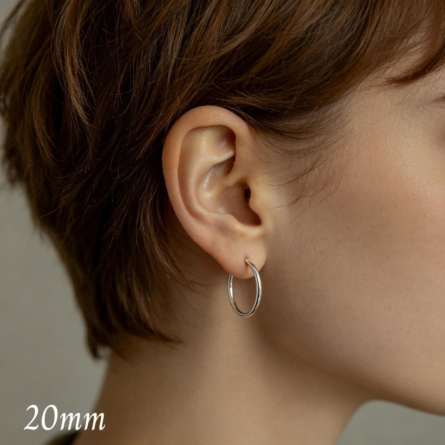 Implant Grade Ti 18G Gold Plated Seamless Hoop Earrings Dainty Thin Large Sizes Hypoallergenic Lightweight Artificial Gemstone Jewelry Accessories