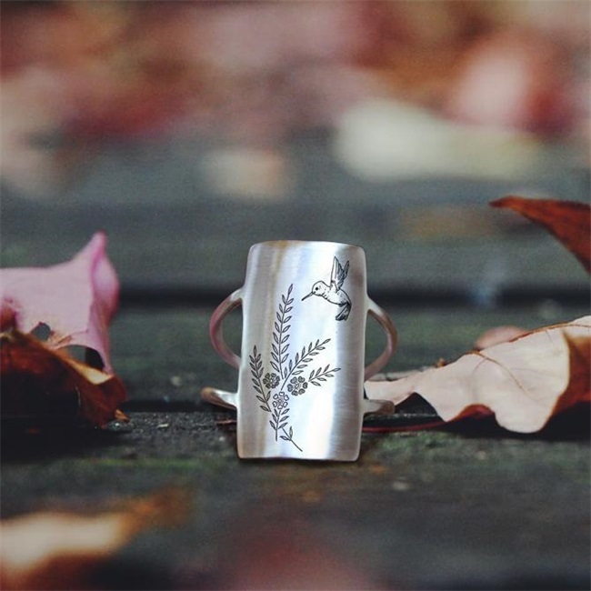 🌊Summer Hot Sale✨-S925 Sterling Silver Hummingbird Ring - Gift For Animal Lover🐦-belovejewel.com