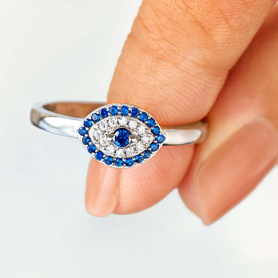 You're Always Protected Evil Eye Ring-belovejewel.com