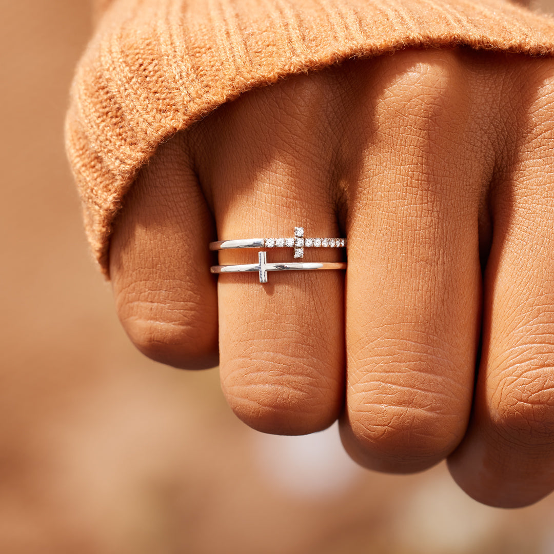 To My Daughter Pray Through It Double Cross Ring-belovejewel.com