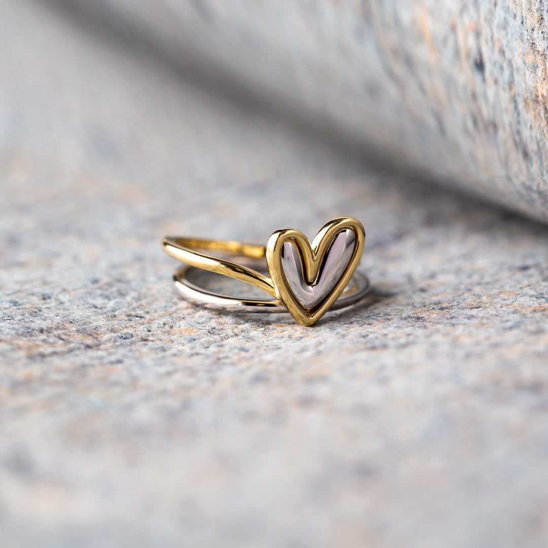 Self Love Layered Heart Ring-belovejewel.com