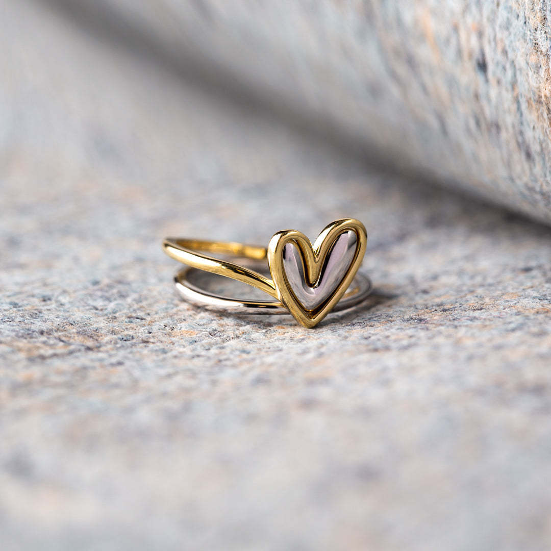 Self Love Layered Heart Ring-belovejewel.com