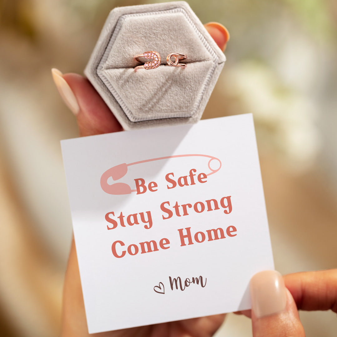 Be Safe Stay Strong Safety Pin Ring-belovejewel.com