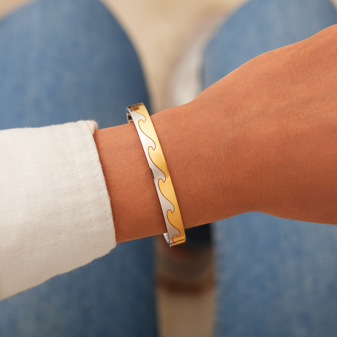 My Badass Girl Gang Waves Minimalist Bangle-belovejewel.com