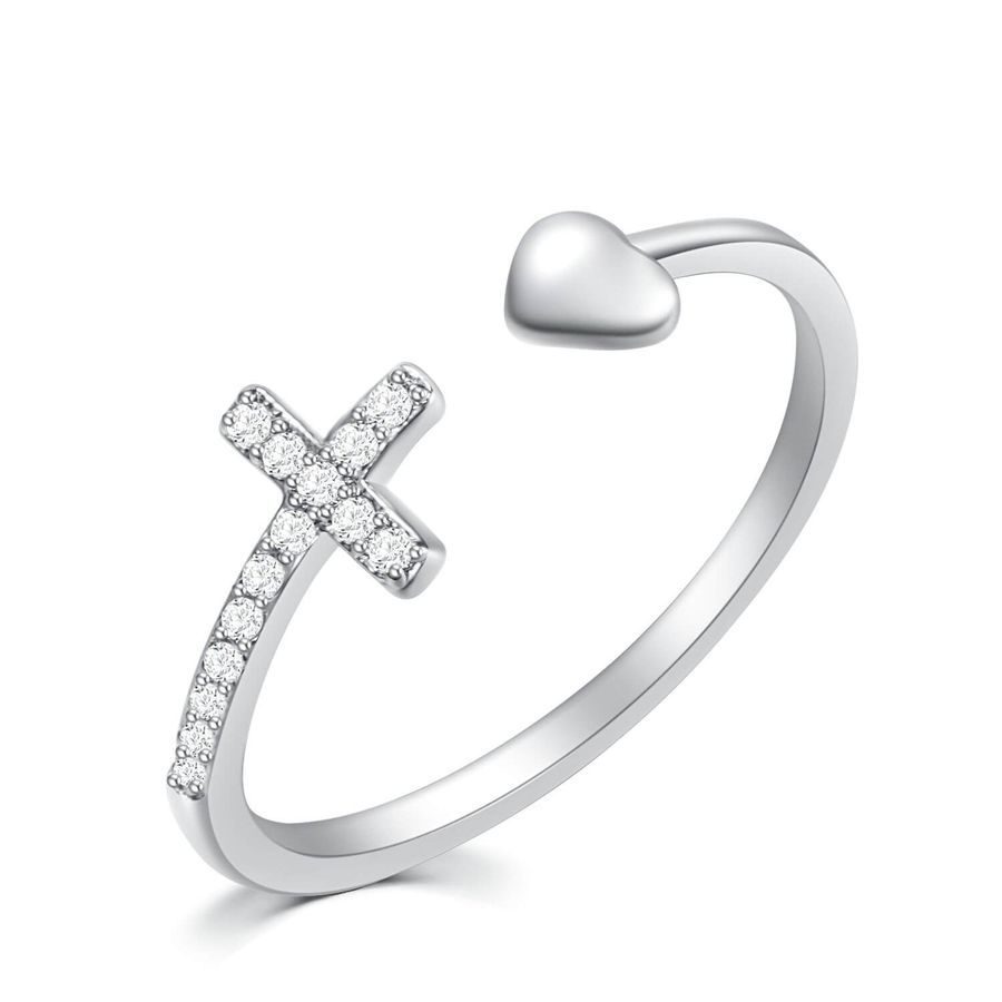 To My Daughter Pray Through It Heart And Cross Ring-belovejewel.com