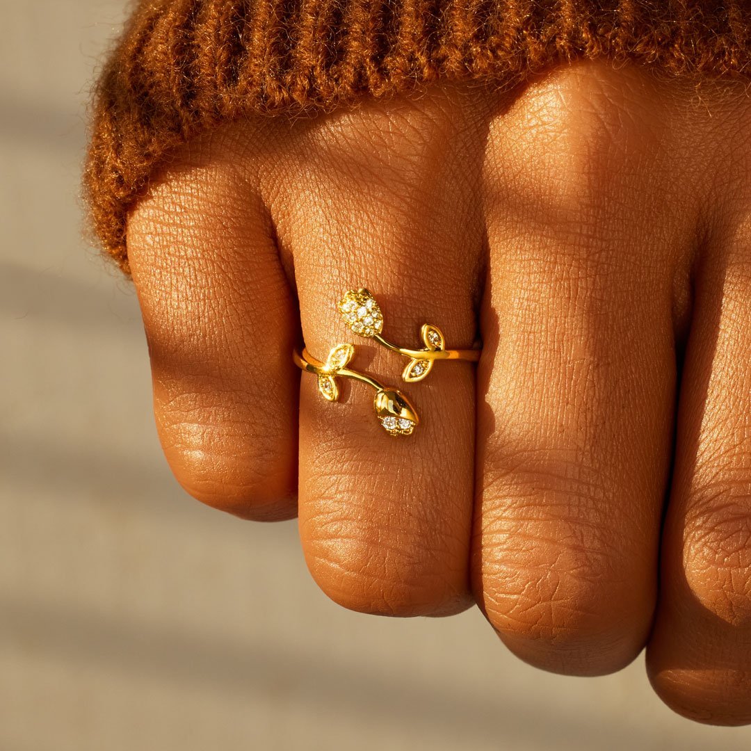 Always Thinking Of You Tulip Flower Ring-belovejewel.com