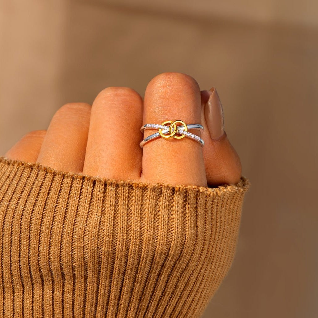 Linked Together Interlocking Ring-belovejewel.com