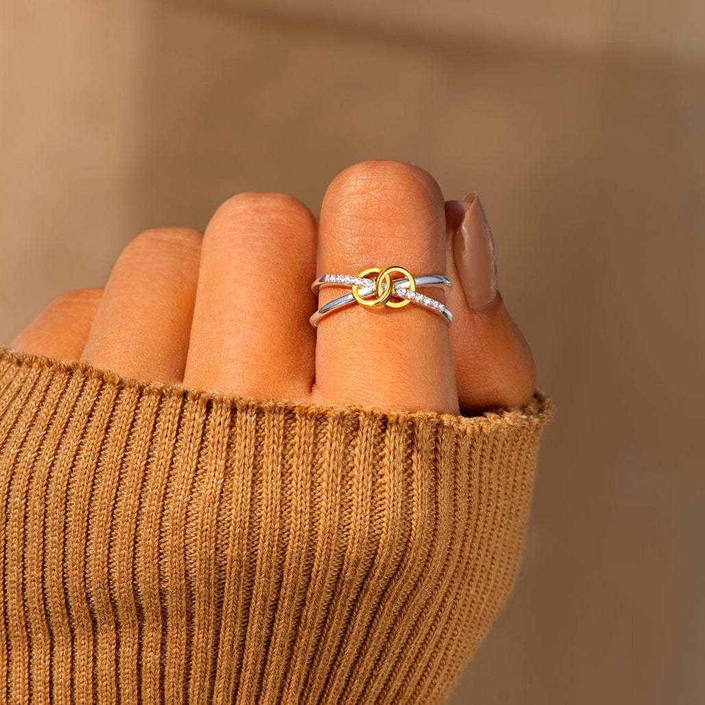 Linked Together Interlocking Ring-belovejewel.com