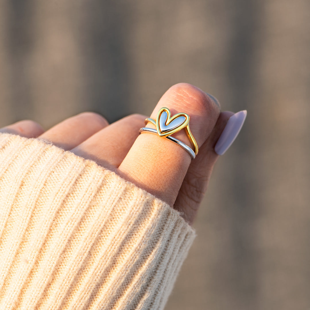 Self Love Layered Heart Ring-belovejewel.com