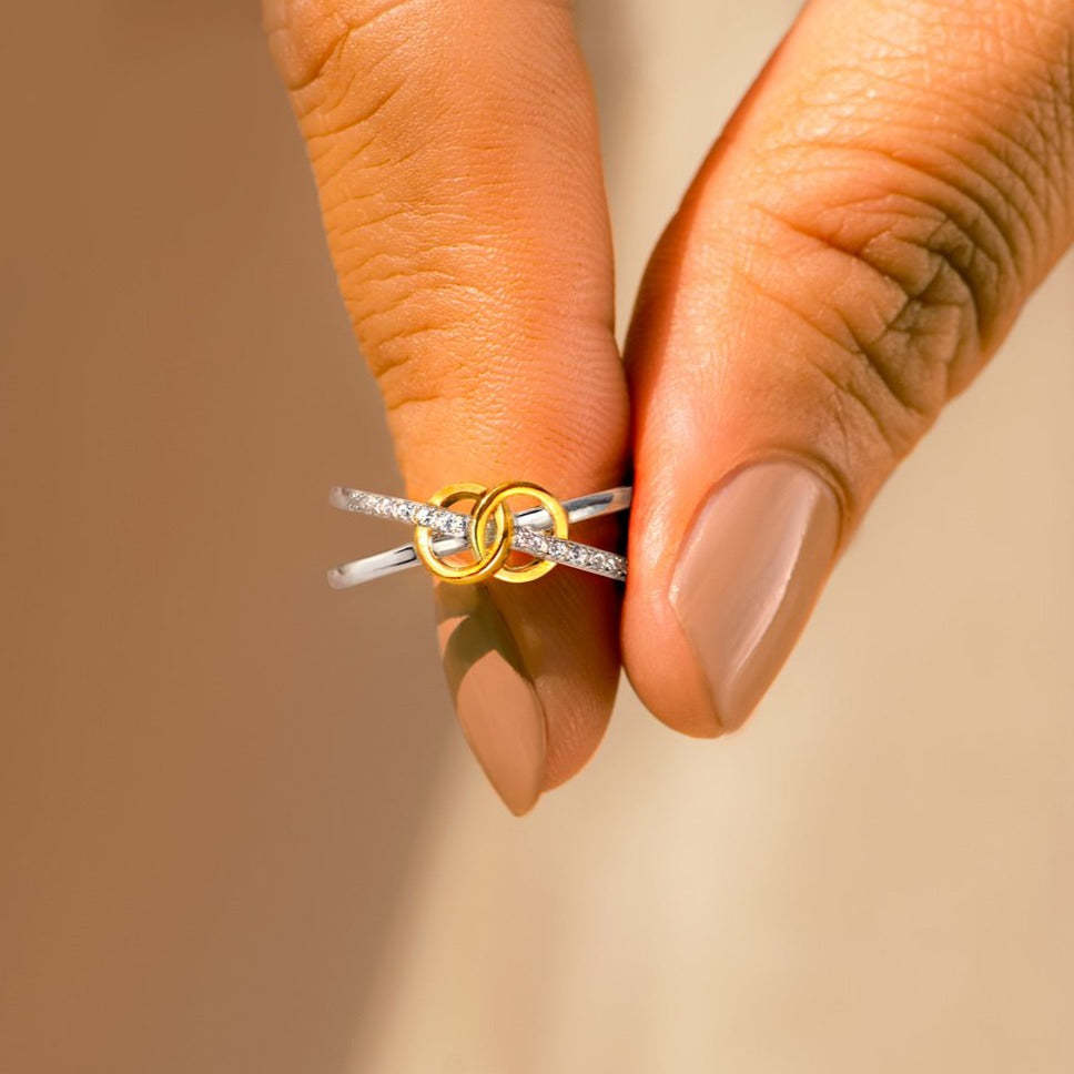 Linked Together Interlocking Ring-belovejewel.com