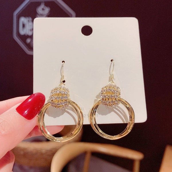💫SPARKLING CIRCLE EARRINGS-belovejewel.com