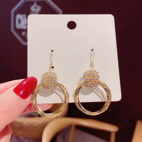 💫SPARKLING CIRCLE EARRINGS-belovejewel.com