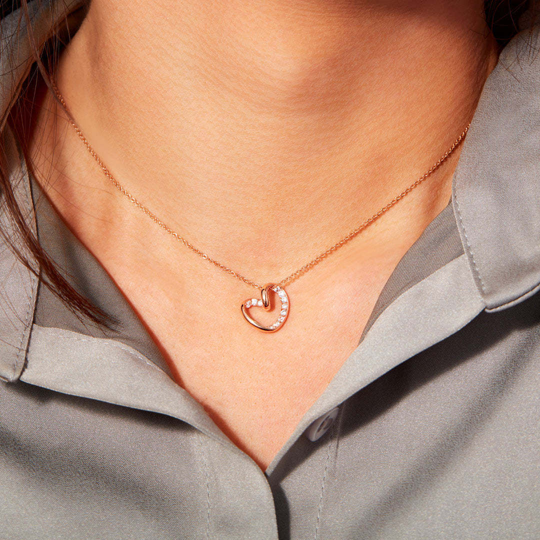 My Beautiful Granddaughter Twist Pave Heart Necklace-belovejewel.com