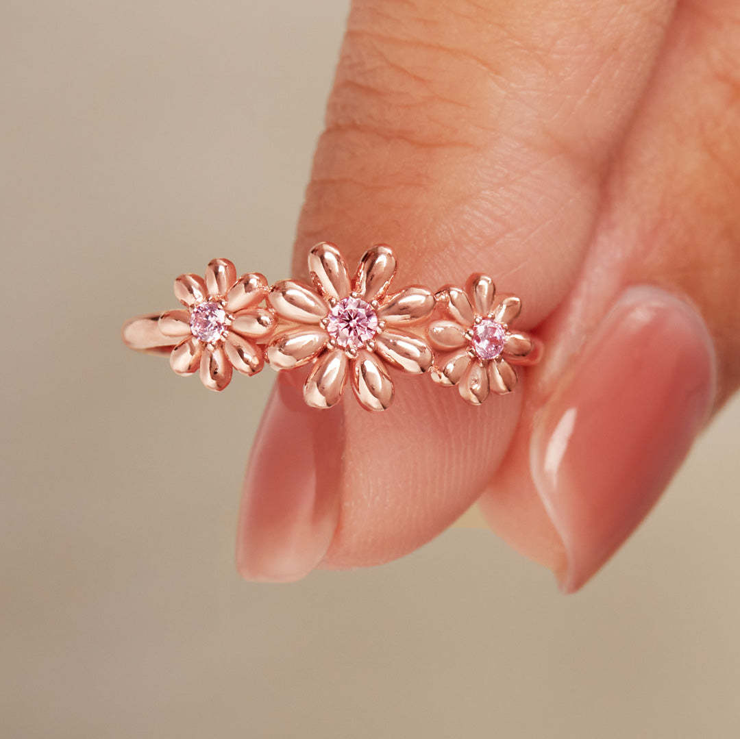 Rooting For You Three Flower Ring-belovejewel.com