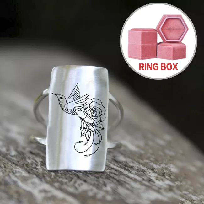 🌊Summer Hot Sale✨-S925 Sterling Silver Hummingbird Ring - Gift For Animal Lover🐦-belovejewel.com