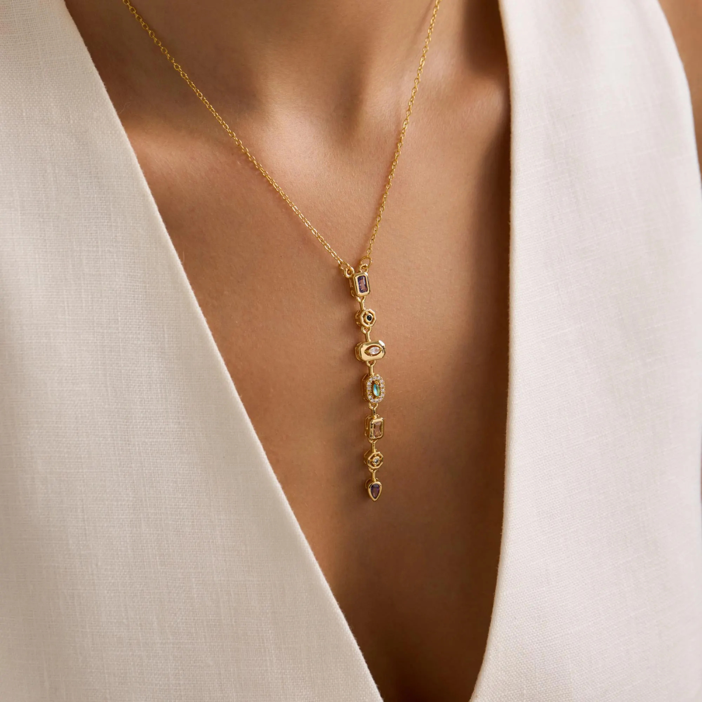 Adjustable Boho Chakra Stone Pendant Necklace Seven Chakra Pave Yoga Jewelry  Gift for Her Christmas Birthday Gift