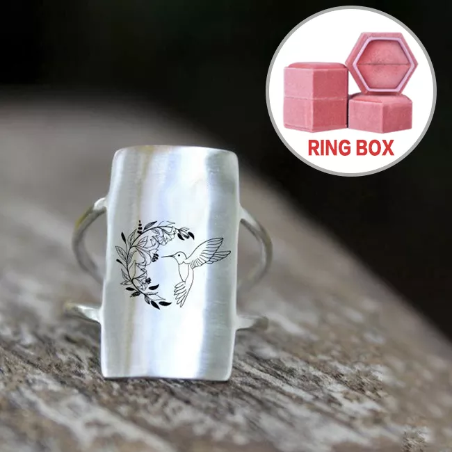 🌊Summer Hot Sale✨-S925 Sterling Silver Hummingbird Ring - Gift For Animal Lover🐦-belovejewel.com