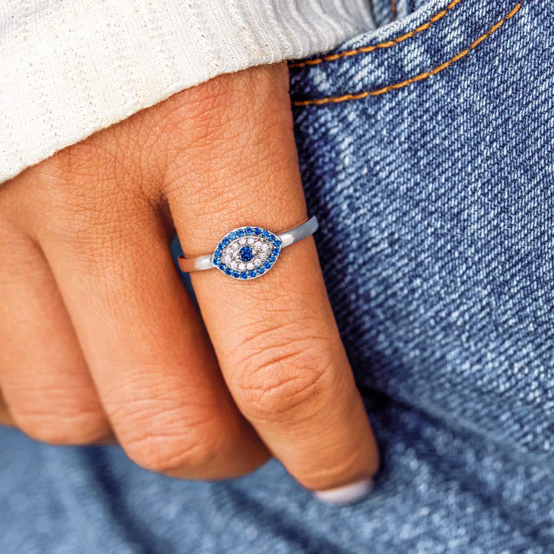 You're Always Protected Evil Eye Ring-belovejewel.com