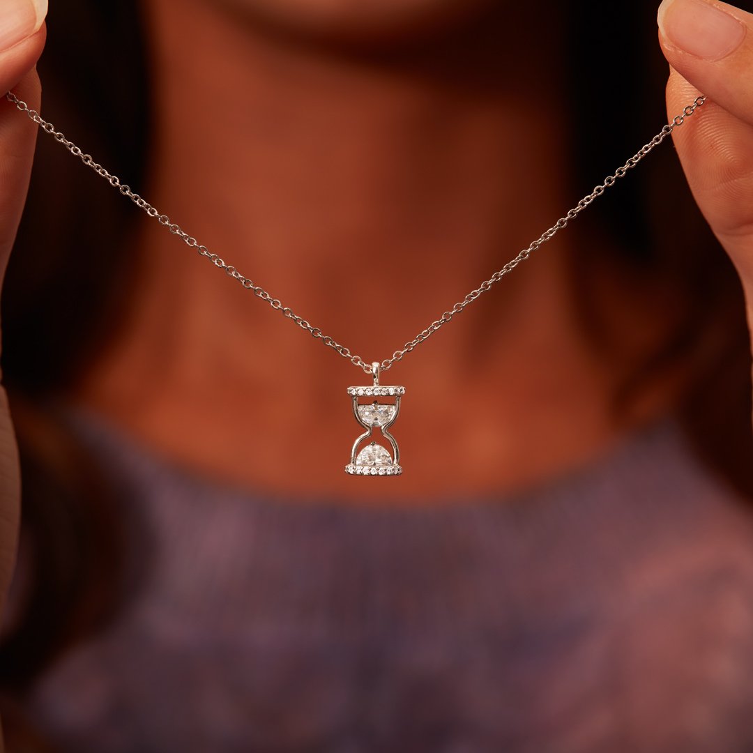 To My Wife Hourglass Necklace-belovejewel.com