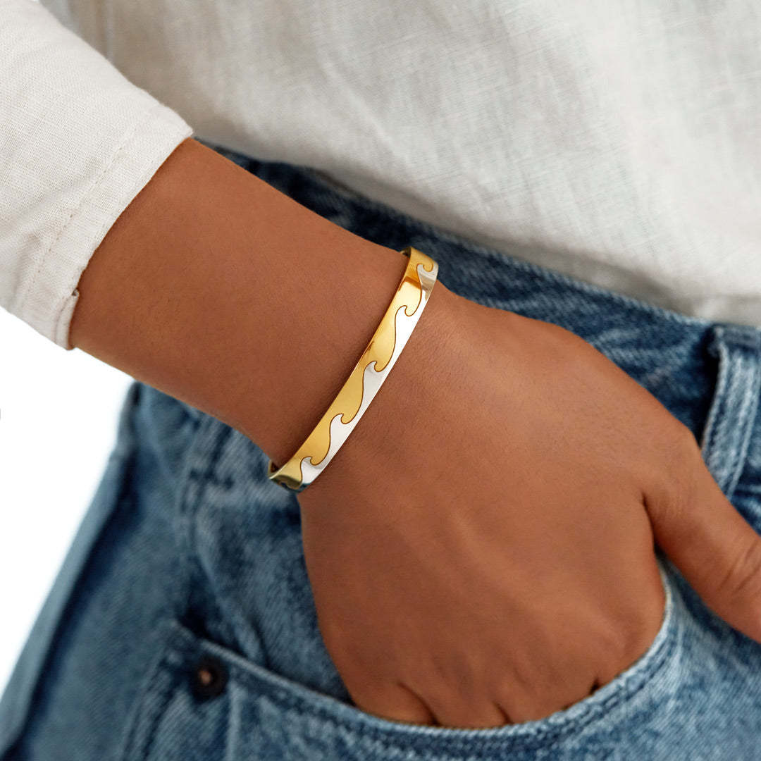 My Badass Girl Gang Waves Minimalist Bangle-belovejewel.com