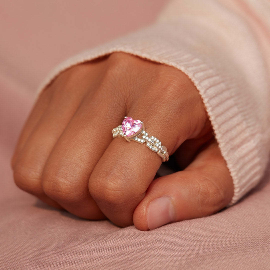 Linked Together Love Forever Heart and Link Ring-belovejewel.com