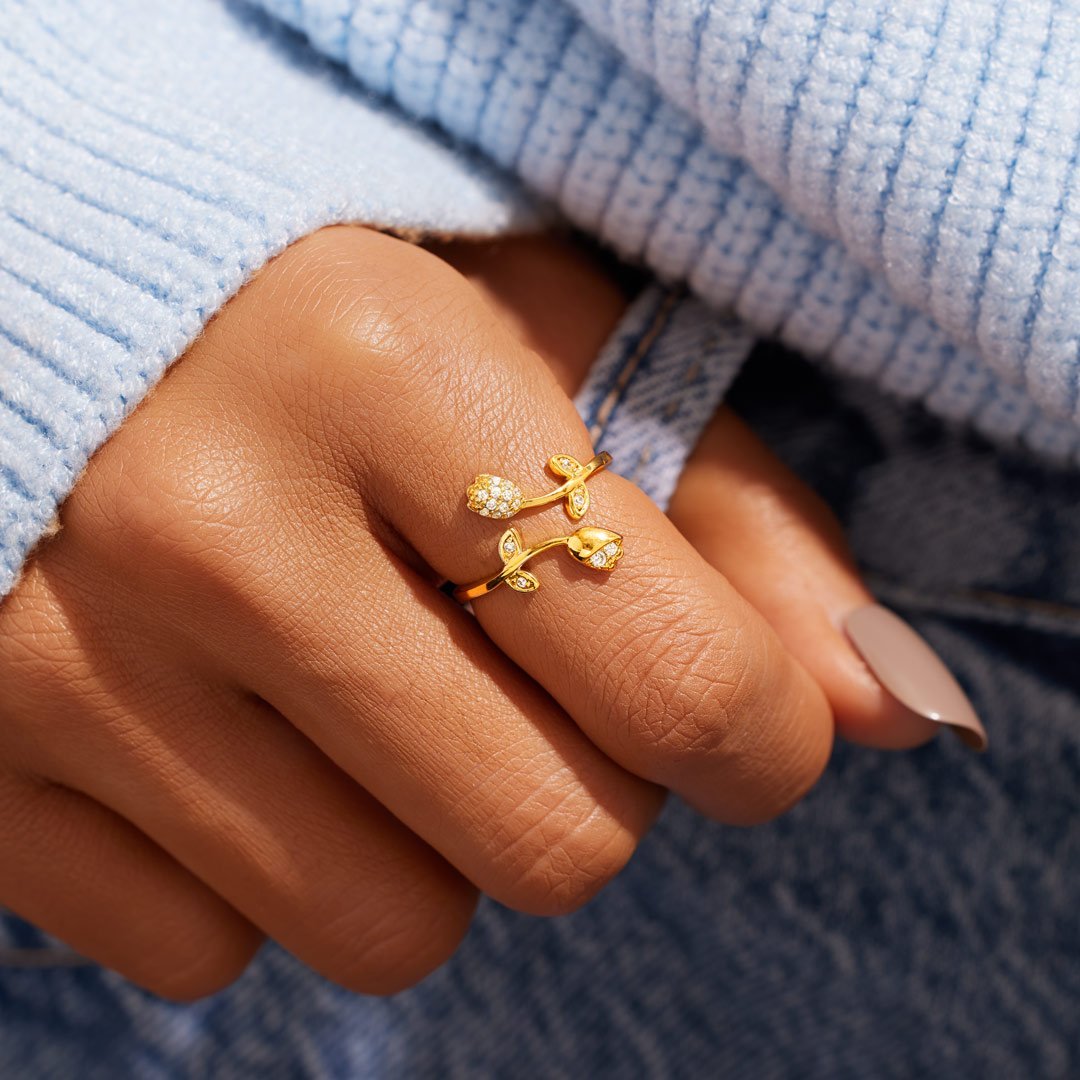 Always Thinking Of You Tulip Flower Ring-belovejewel.com