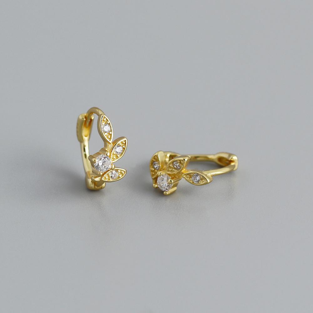 Delicate Leaf Hoop Piercing earrings