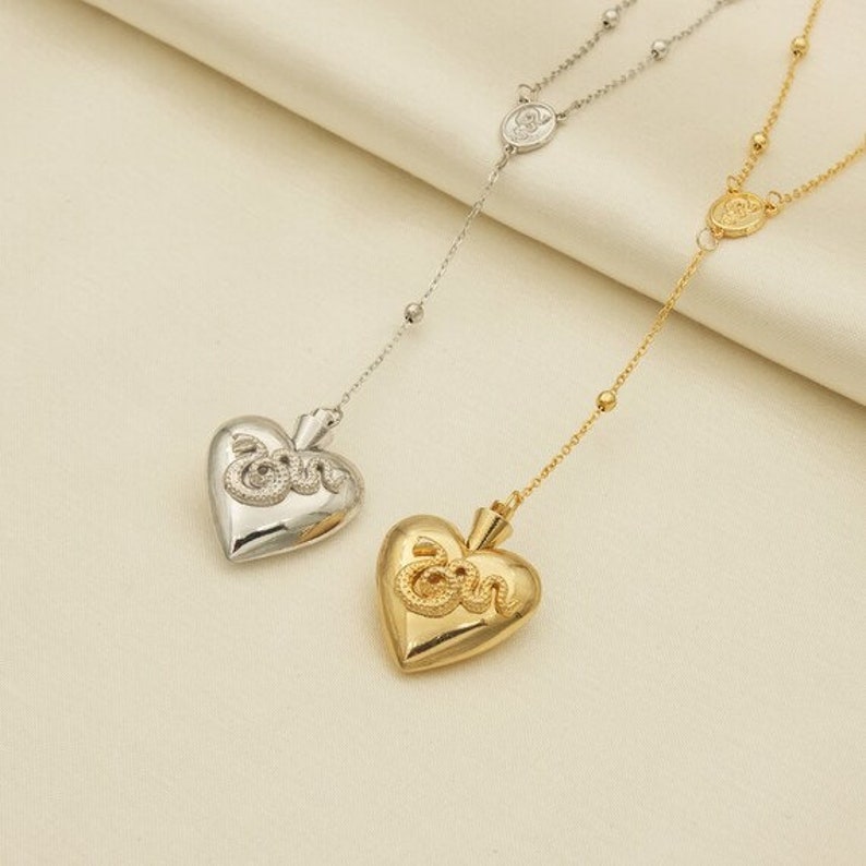 LDR Rosary Heart Necklace for Women - Fashion Accessory gold necklace perfect gift unique gift necklace gift peach heart