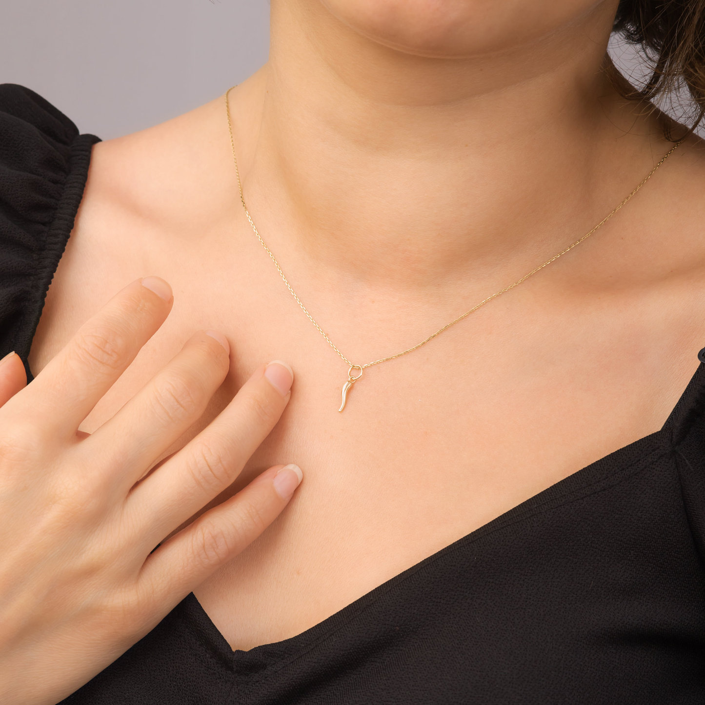 Italian Horn Unisex Necklace- Protection Abundance Fertility Good Fortune