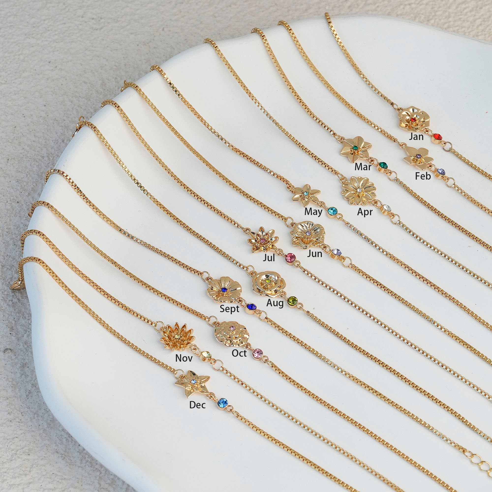 Custom 3D Birth Flower Bracelet