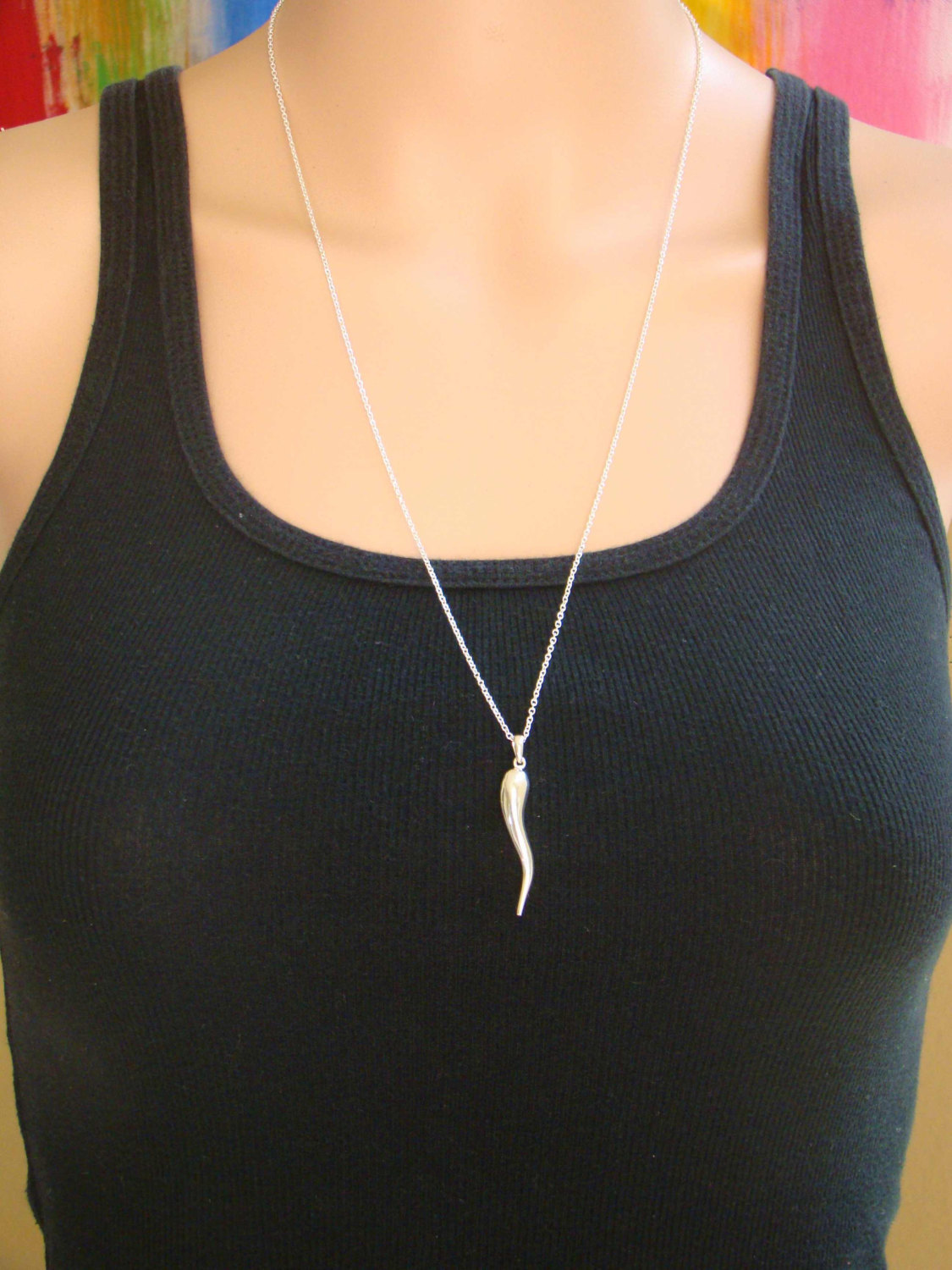 Italian Horn Unisex Necklace- Protection Abundance Fertility Good Fortune
