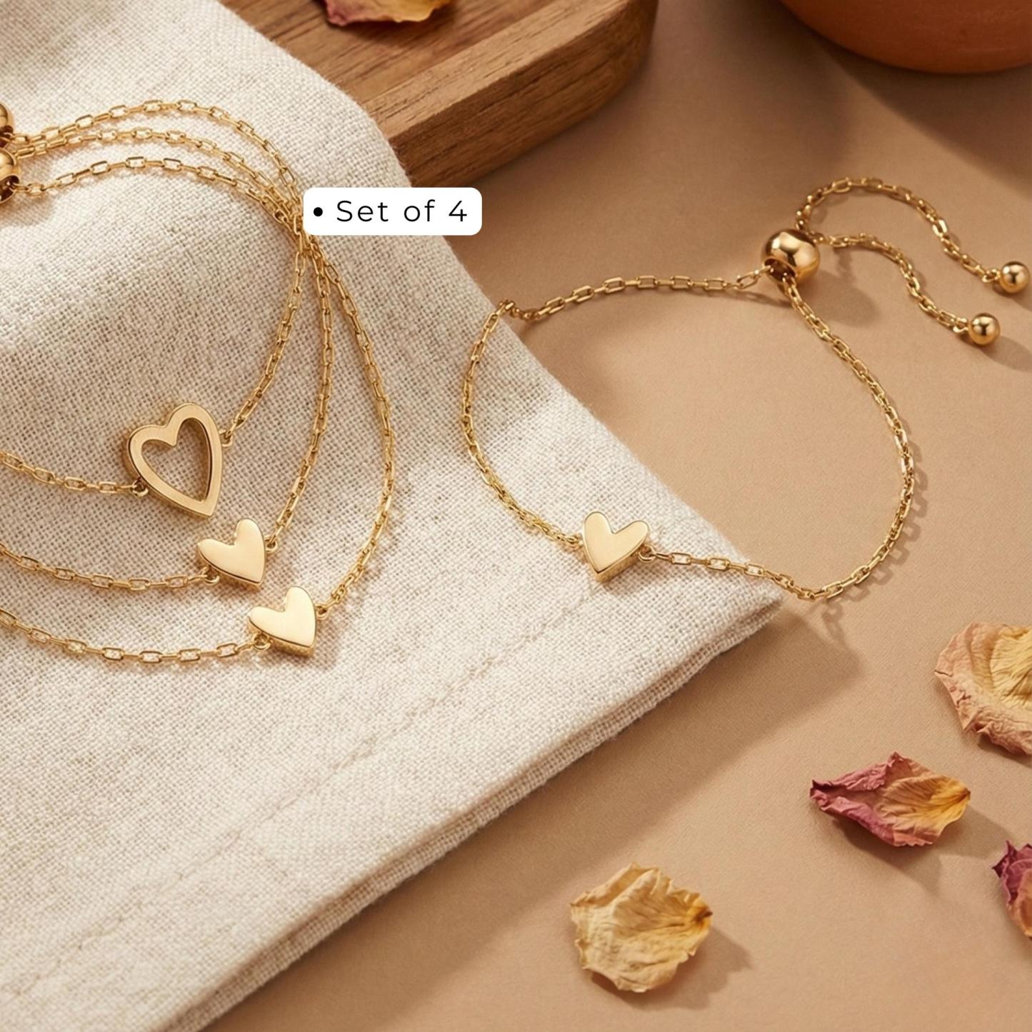 Bestfriends bracelet set Mama Daughter Heart Bracelet Set Matching Best Friends Gift Adjustable Family Jewelry Bonding Gift