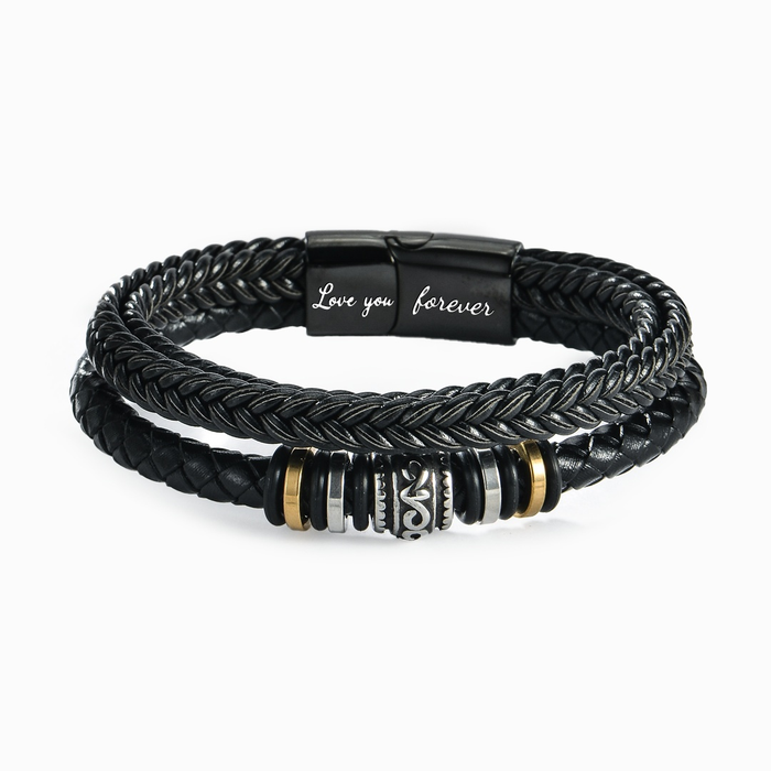 To My Son/Grandson - Double-Row Bracelet - I Will Always Be With You-belovejewel.com