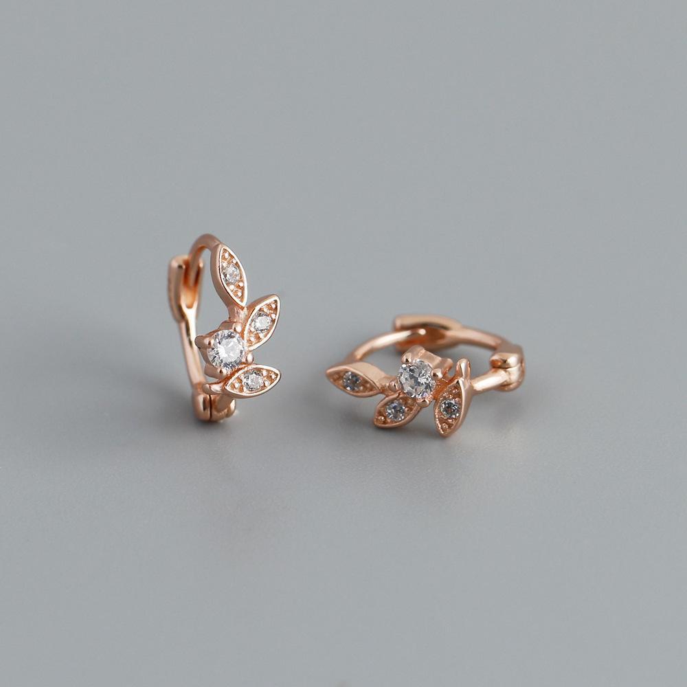 Delicate Leaf Hoop Piercing earrings