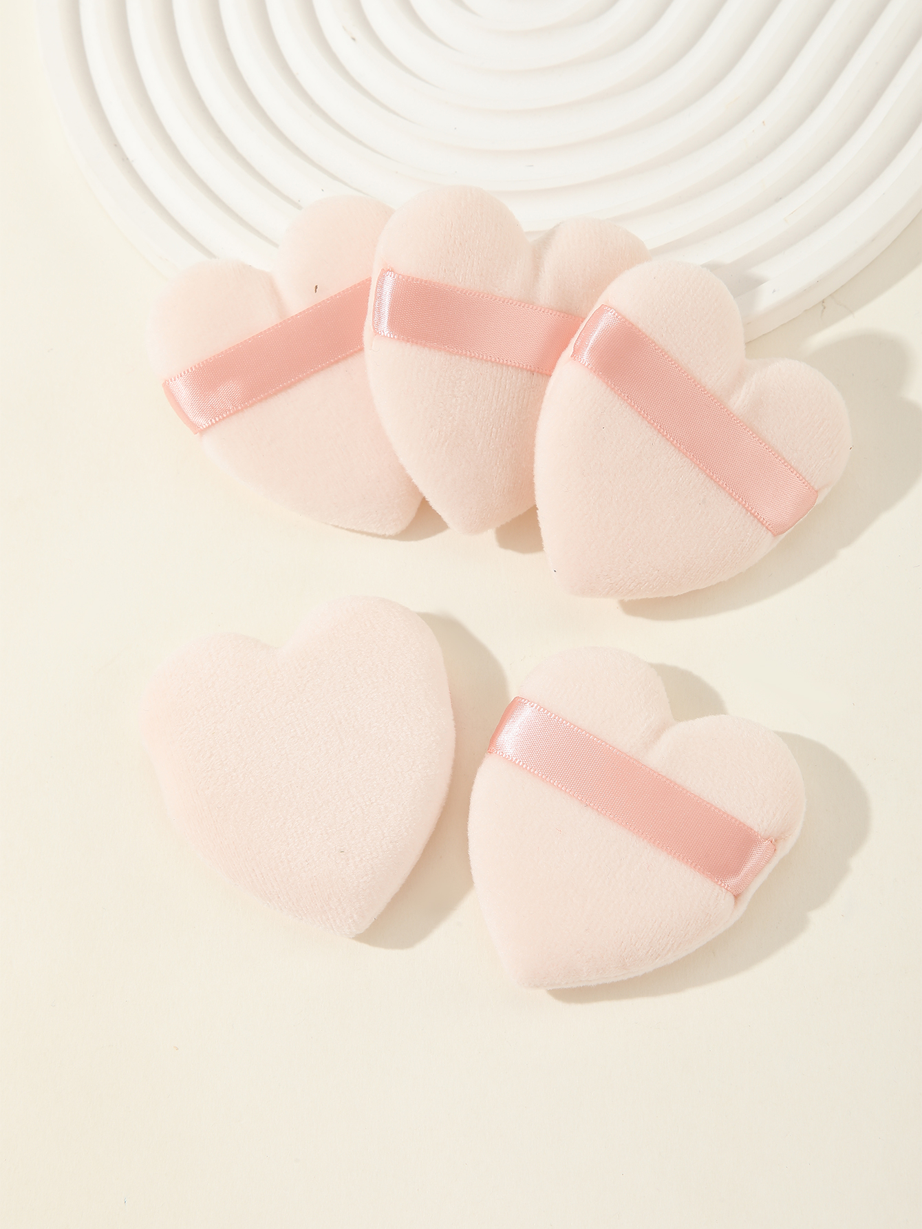 Apricot Heart Shape Puff 5pcs