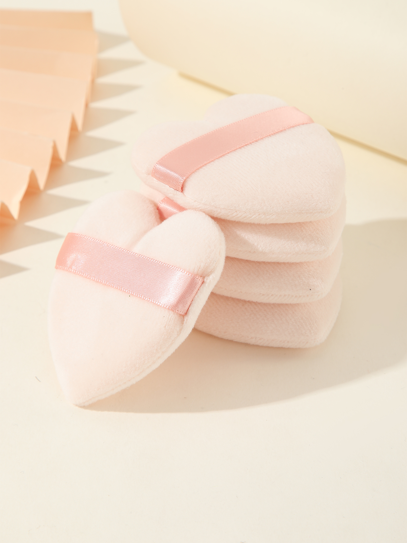 Apricot Heart Shape Puff 5pcs