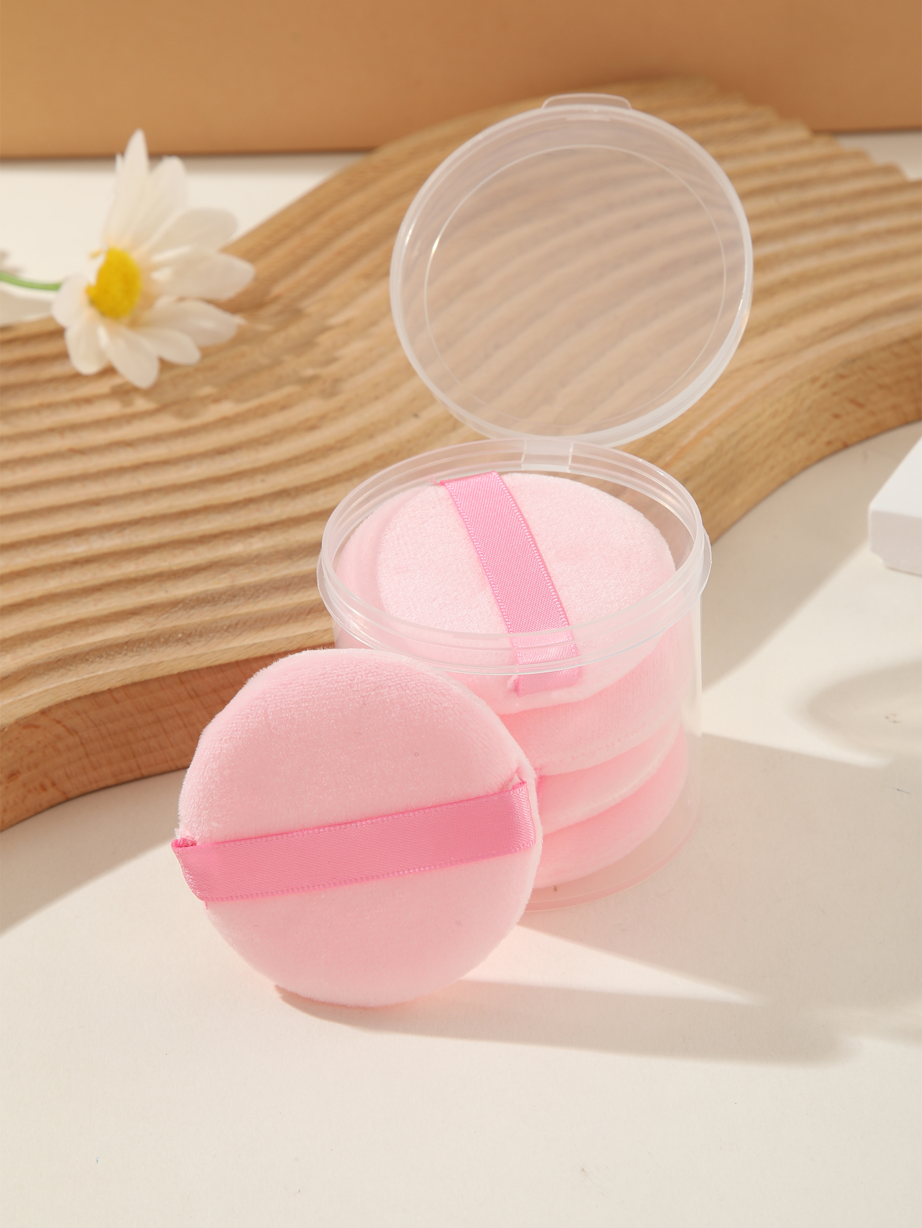 Pink Round Puff Makeup Puff 5pcs
