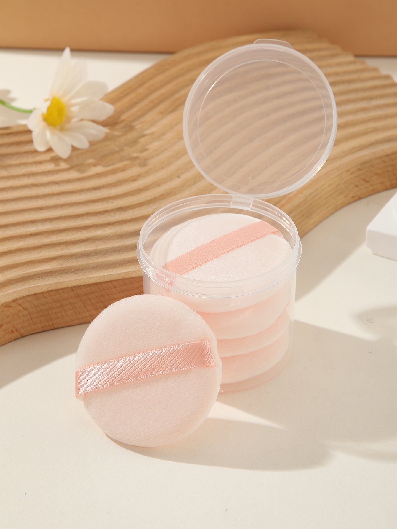 Apricot Round Powder Puff Makeup Puff 5pcs