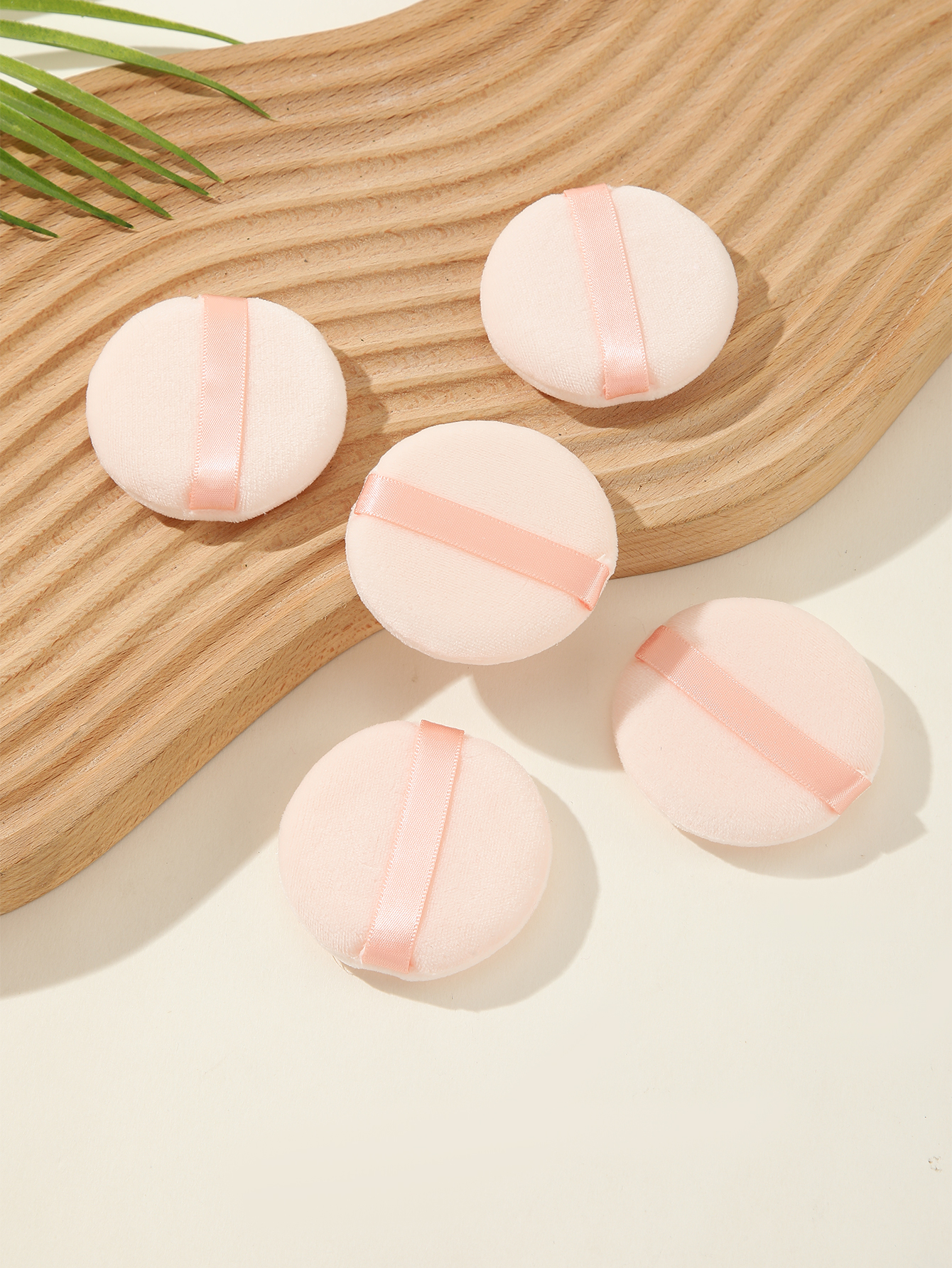 Apricot Round Powder Puff Makeup Puff 5pcs