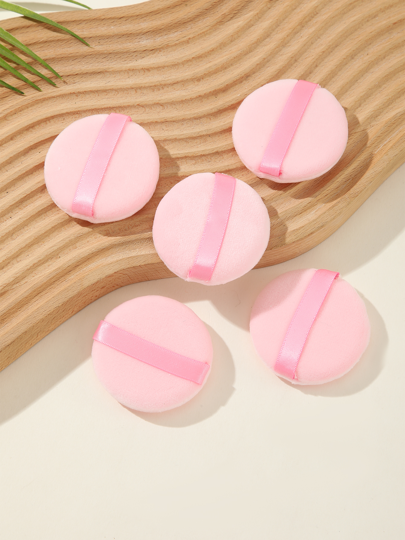 Pink Round Puff Makeup Puff 5pcs