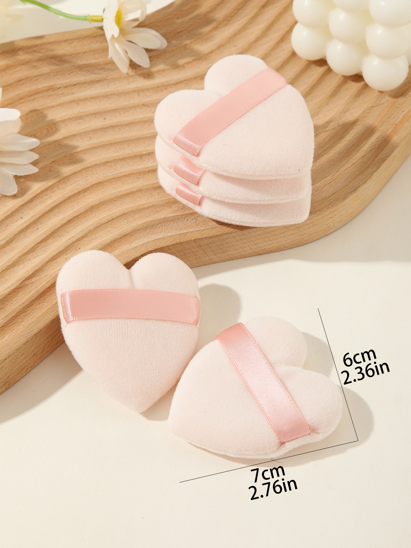 Apricot Heart Shape Puff 5pcs