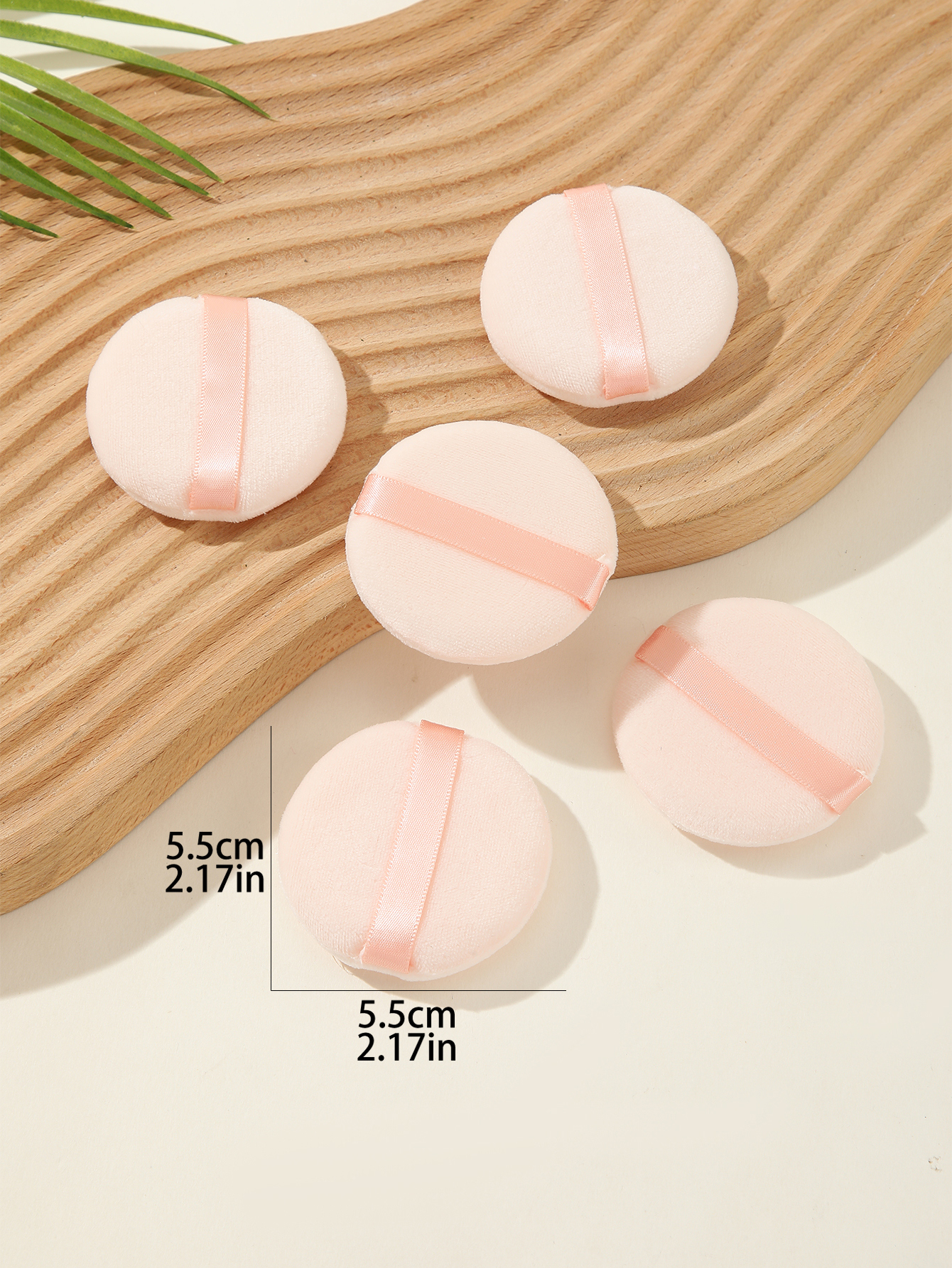 Apricot Round Powder Puff Makeup Puff 5pcs