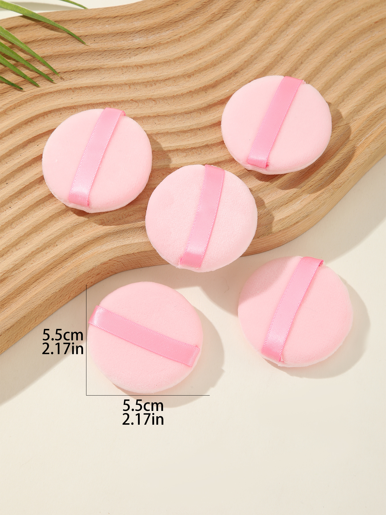 Pink Round Puff Makeup Puff 5pcs