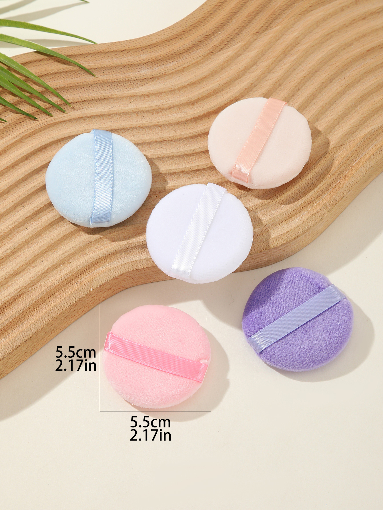 5-Color Mixed Round Powder Puff Makeup Puff