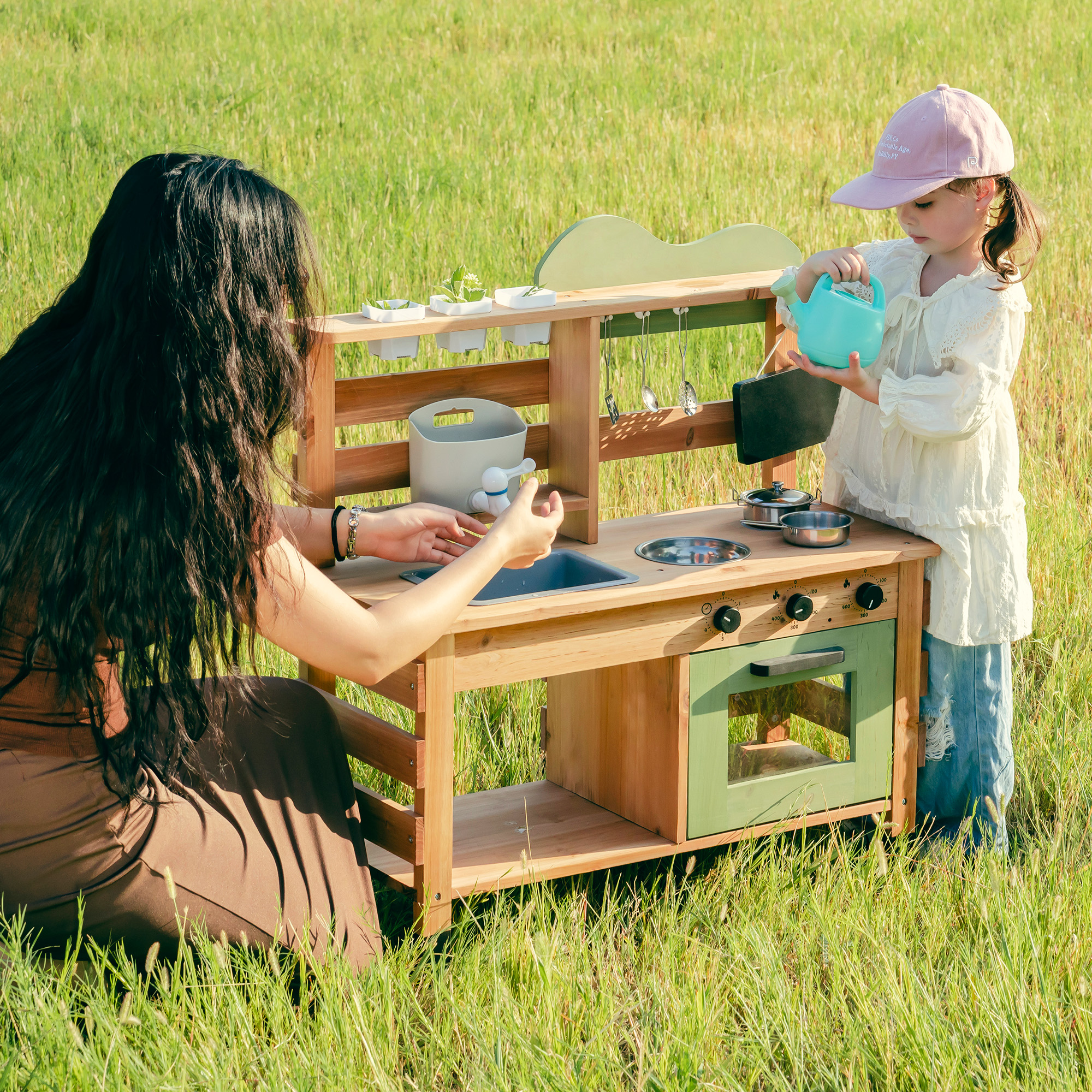 ROBUD Outdoor Mud Play Kitchen  with Removable Sink